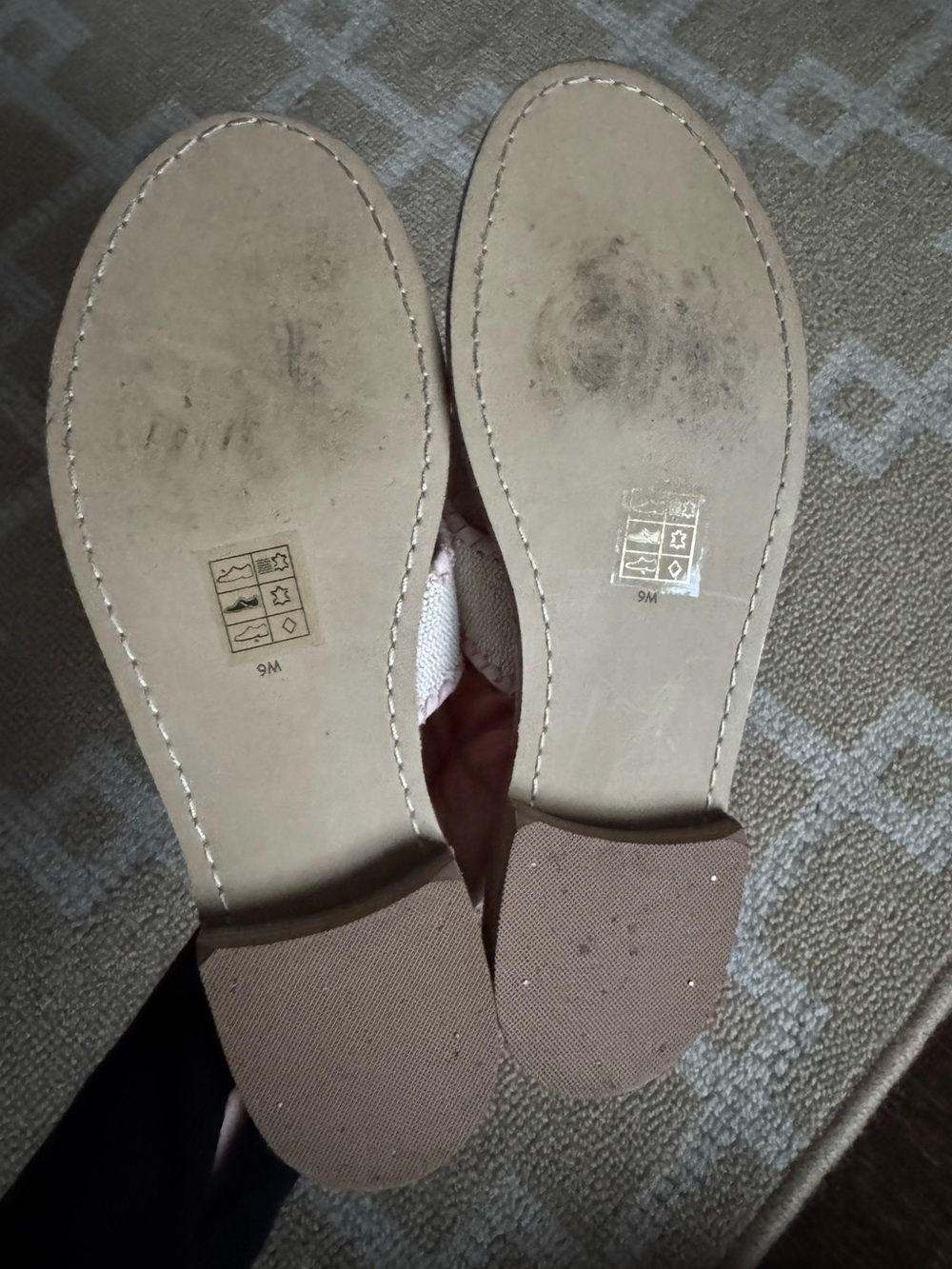 Jack Rogers Spartina Mermaid Thong Flip Flop Sandals Pink Ivory Leather Linen 9 - Picture 5 of 14